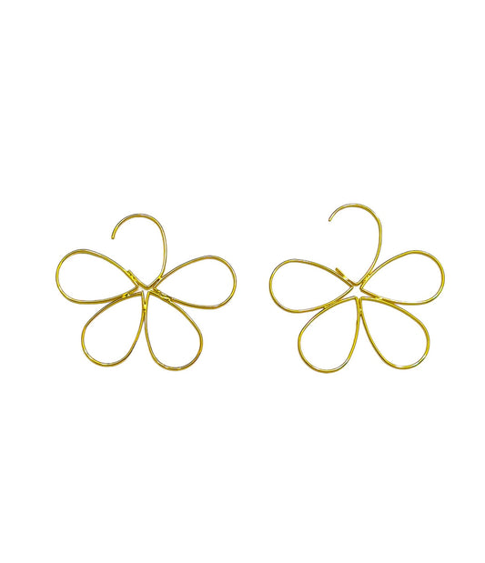 Gold Flower Wire Earrings - Reed House of Jewels