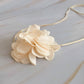 Cream Chiffon Petals Rosette Tie Necklace - Reed House of Jewels