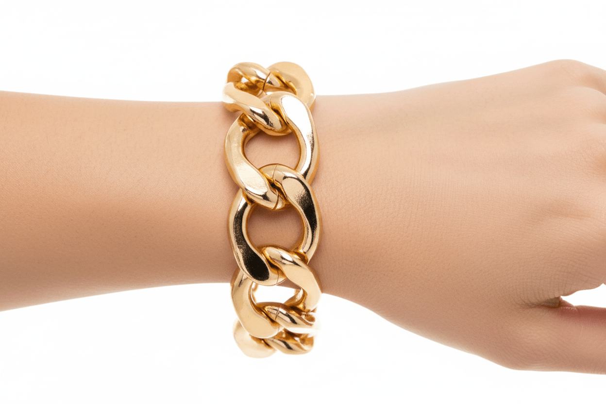 Oversized Cuban Link Gold Tone Bracelet - Reed House of Jewels