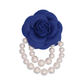 Blue Flower and Pearls Brooch Pin - Reed House of Jewels