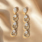 Linear Clear Crystal and Gold Earrings - Reed House of Jewels