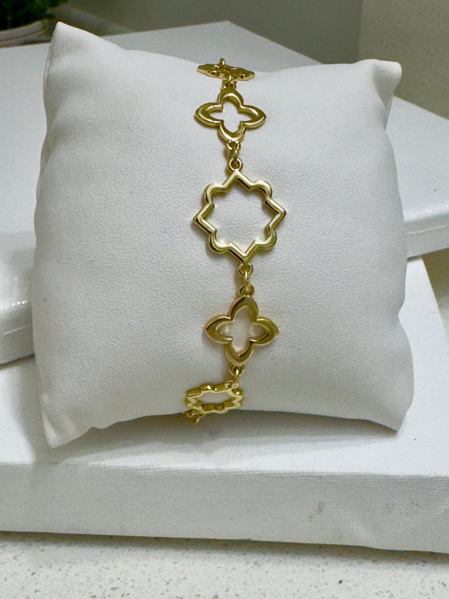 Gold Tone Motif Bracelet - Reed House of Jewels