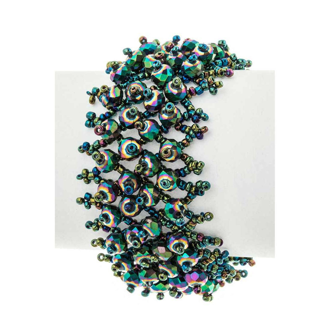Iridescent Turquoise/Teal Crystal Beaded Fashion Bracelet