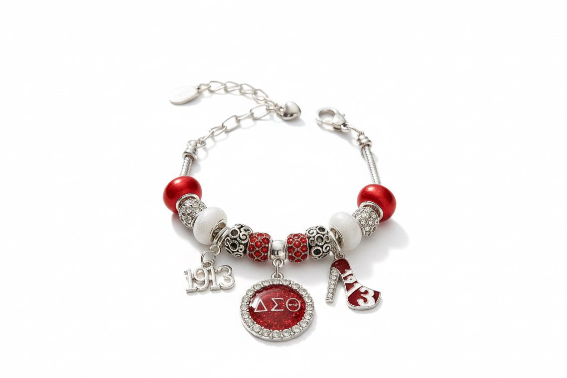 DST Snake Chain Triple Charm Bead Bracelet - Reed House of Jewels