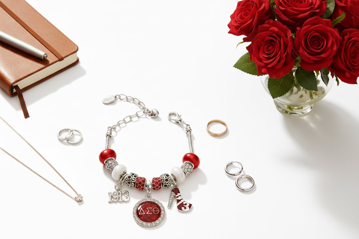 DST Snake Chain Triple Charm Bead Bracelet - Reed House of Jewels