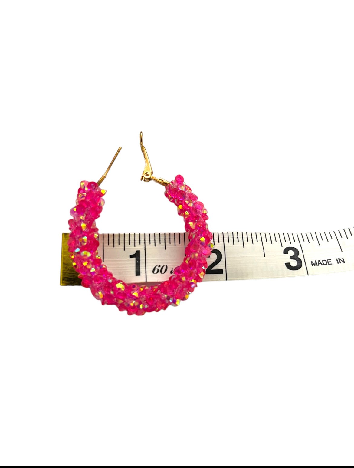 Hot Pink Beaded Hoops - Reed House of Jewels