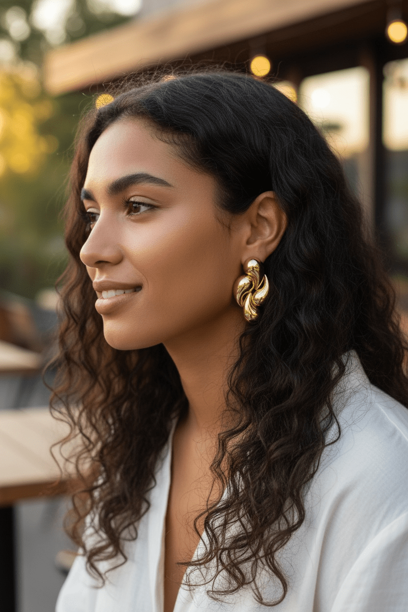 Gold Tone Water Drop Earrings - Reed House of Jewels