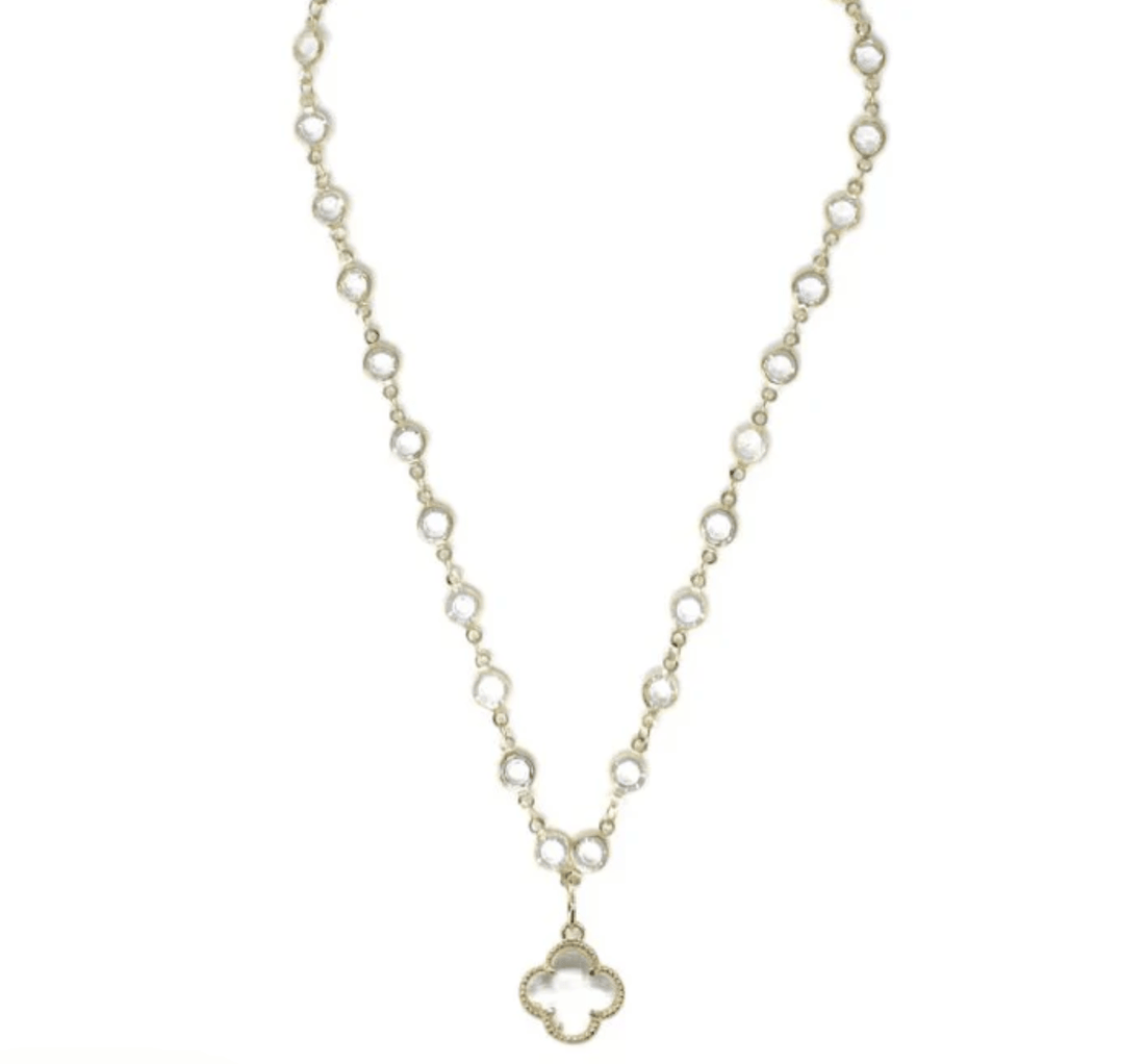 Crystal Motif Clover Pendant Necklace - Reed House of Jewels
