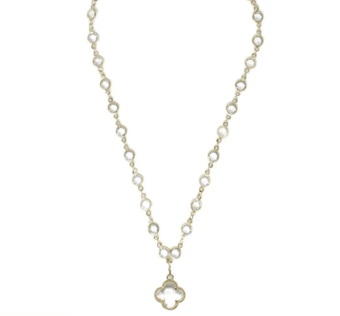 Crystal Motif Clover Pendant Necklace - Reed House of Jewels