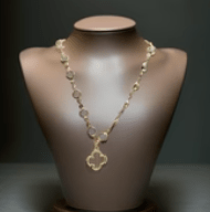 Crystal Motif Clover Pendant Necklace - Reed House of Jewels