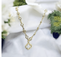 Crystal Motif Clover Pendant Necklace - Reed House of Jewels