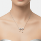 Silver Tone Bow Fixed Pendant Necklace - Reed House of Jewels