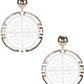 White Geometric Shou Pattern Drop Earrings - Reed House of Jewels
