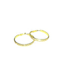 Rhinestone Medium Hoop Earrings - Gold - Reed House of Jewels