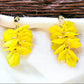 Yellow and Gold Tone Dangle Flower Earrings - Reed House of Jewels