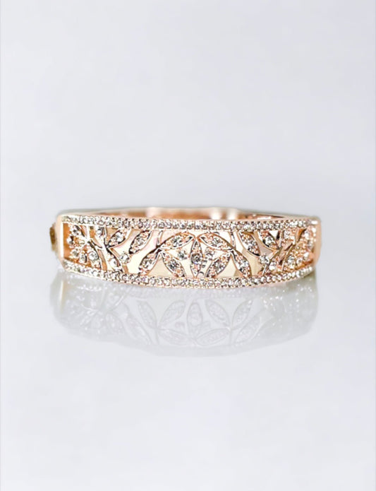 Rose Gold - Tone Crystal Filigree Bracelet - Reed House of Jewels