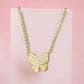 Gold Tone and Crystal Small Butterfly Necklace/Earring Set - Reed House of Jewels