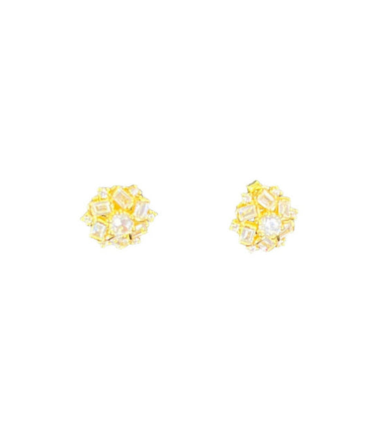 Starburst Gold Tone and Crystal Earrings - Reed House of Jewels