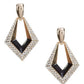 Diamond Two-Tone Rhinestone Detail Drop Earrings