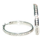 Rhinestone Medium Hoop Earrings - Silver - Reed House of Jewels