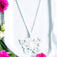 Silver Tone Small Filigree Pattern Butterfly Necklace - Reed House of Jewels