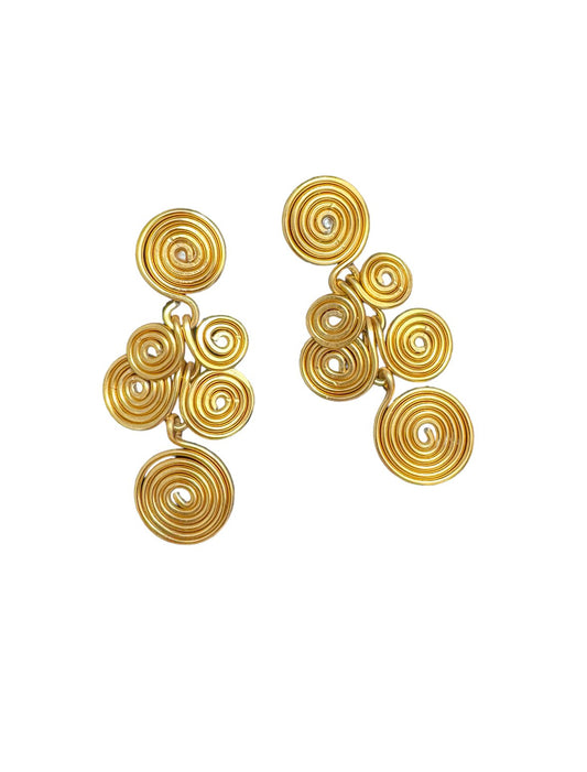 Gold Disc Statement Earrings - Reed House of Jewels