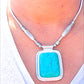 Silver and Faux Turquoise Big Stone Necklace - Reed House of Jewels