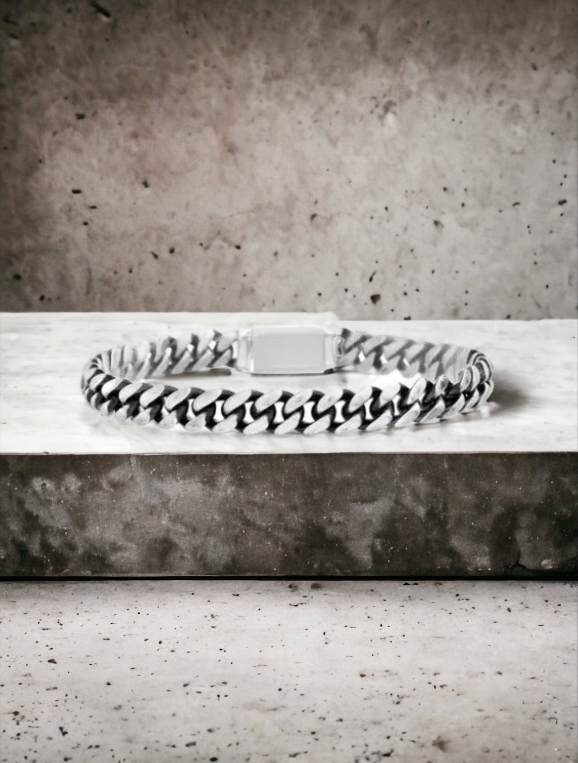 9” Men's Stainless Steel Two - Tone Cuban Chain Bracelet - Reed House of Jewels