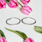 Rhinestone Medium Hoop Earrings - Silver - Reed House of Jewels