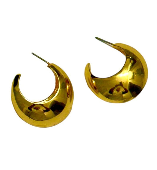 Gold Tone Vintage Dome Hoops - Reed House of Jewels