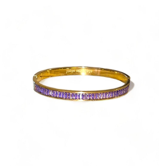 Purple Crystals Bangle Bracelet - Reed House of Jewels