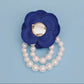 Blue Flower and Pearls Brooch Pin - Reed House of Jewels