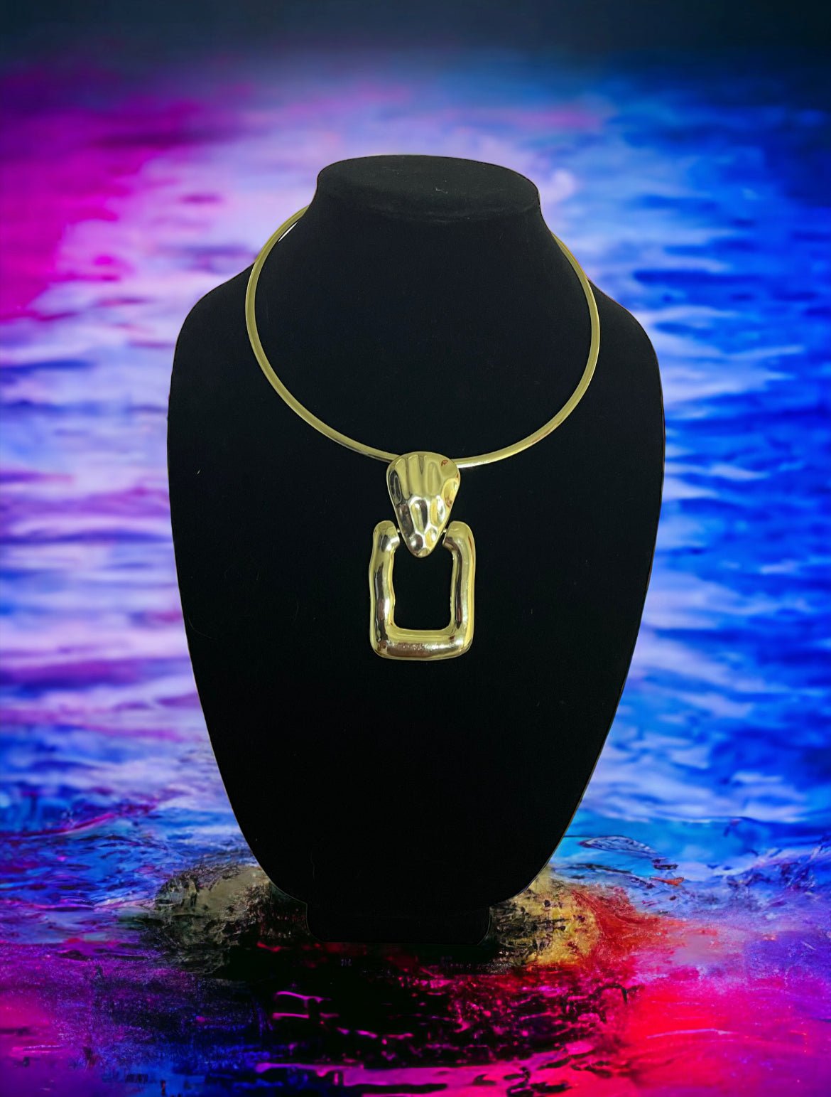 Rectangle Pendant Choker Necklace - Reed House of Jewels