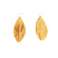 Natural Leaf Cork and Gold Tone Drop Earrings - Reed House of Jewels