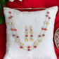 Red and Gold Beaded Necklace & Drop Earring Jewelry Set - Reed House of Jewels