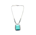 Silver and Faux Turquoise Big Stone Necklace - Reed House of Jewels
