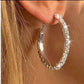 37mm Swarovski Crystal Rhinestone Spring Click - Lock Hoop Earrings - Reed House of Jewels