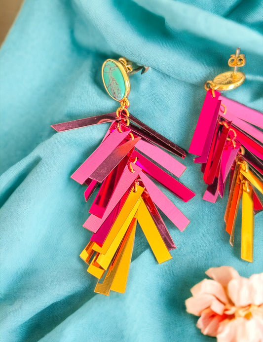 Multi - Color Trendy Drop Earrings - Reed House of Jewels