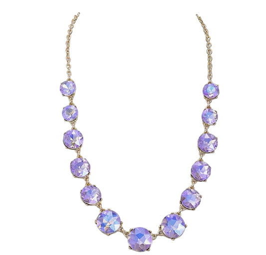 Purple Round Crystal Necklace - Reed House of Jewels