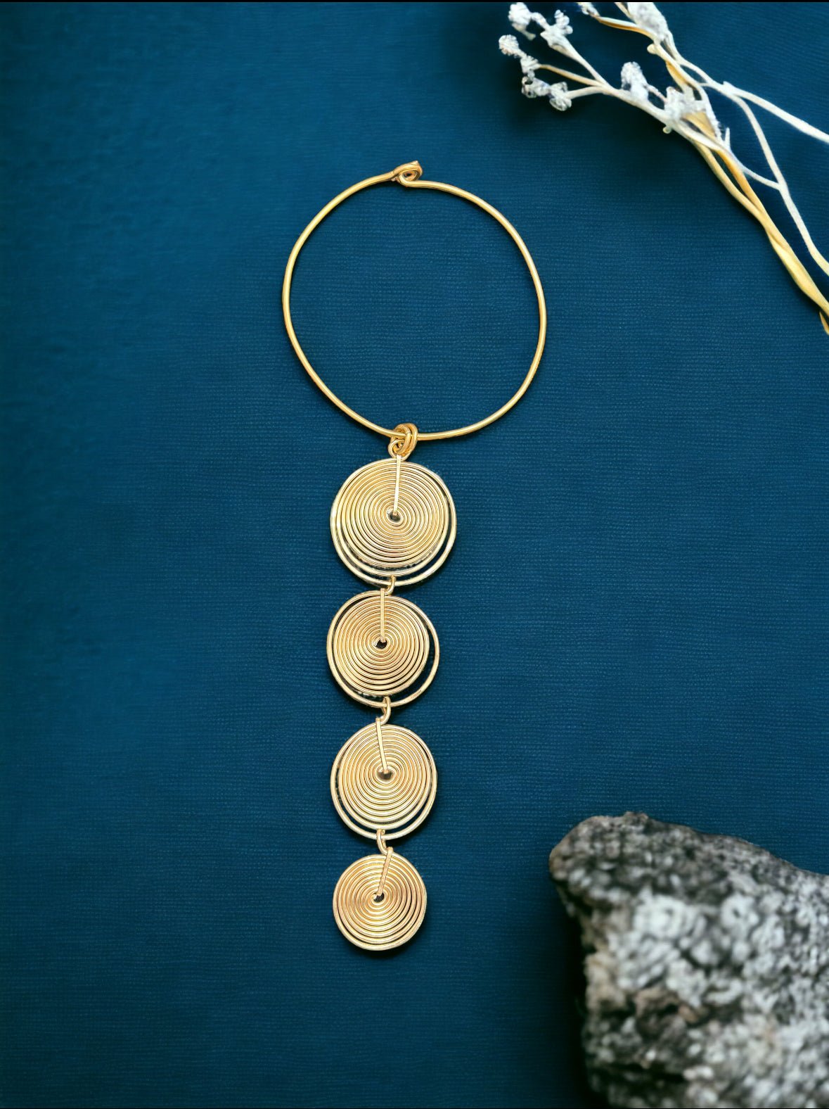 Gold Drop Disc Statement Necklace - Reed House of Jewels