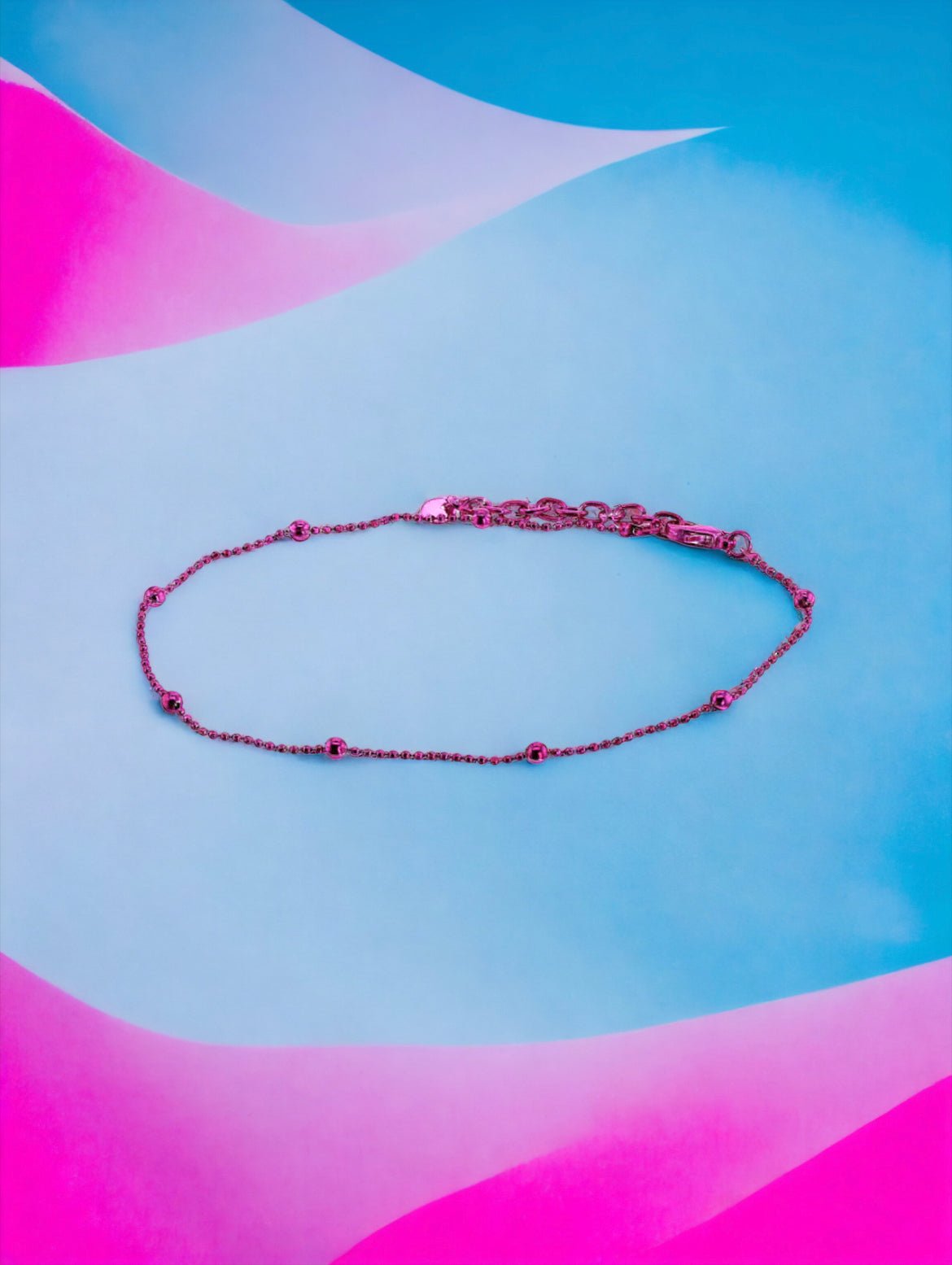 Hot Pink Beaded Anklet - Reed House of Jewels