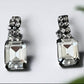 Silver Tone and Crystal Dangle Stud Earrings - Reed House of Jewels