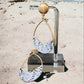 White and Black Faux Snakeskin Paddle Earrings - Reed House of Jewels