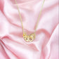 5 Ring Gold and Crystal Pendant Necklace - Reed House of Jewels