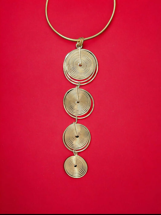 Gold Drop Disc Statement Necklace - Reed House of Jewels