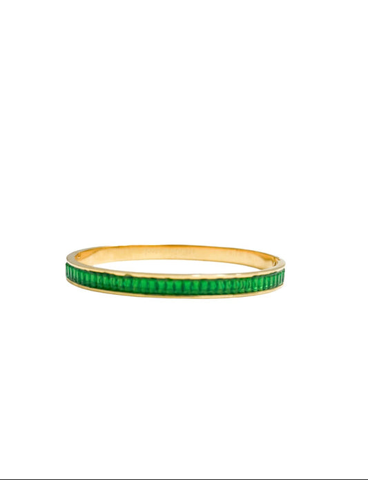 Green Crystals Bangle Bracelet - Reed House of Jewels