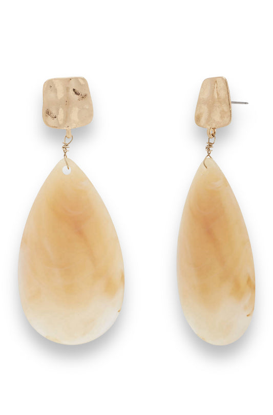 Natural and Gold Tone Teardrop Earrings - Reed House of Jewels