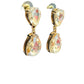 Gold Tone and Light Topaz Crystal Double Teardrop Post Earrings - Reed House of Jewels