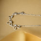 3 Leaf Floral Crystal and Gold Tone Paperclip Necklace - Reed House of Jewels