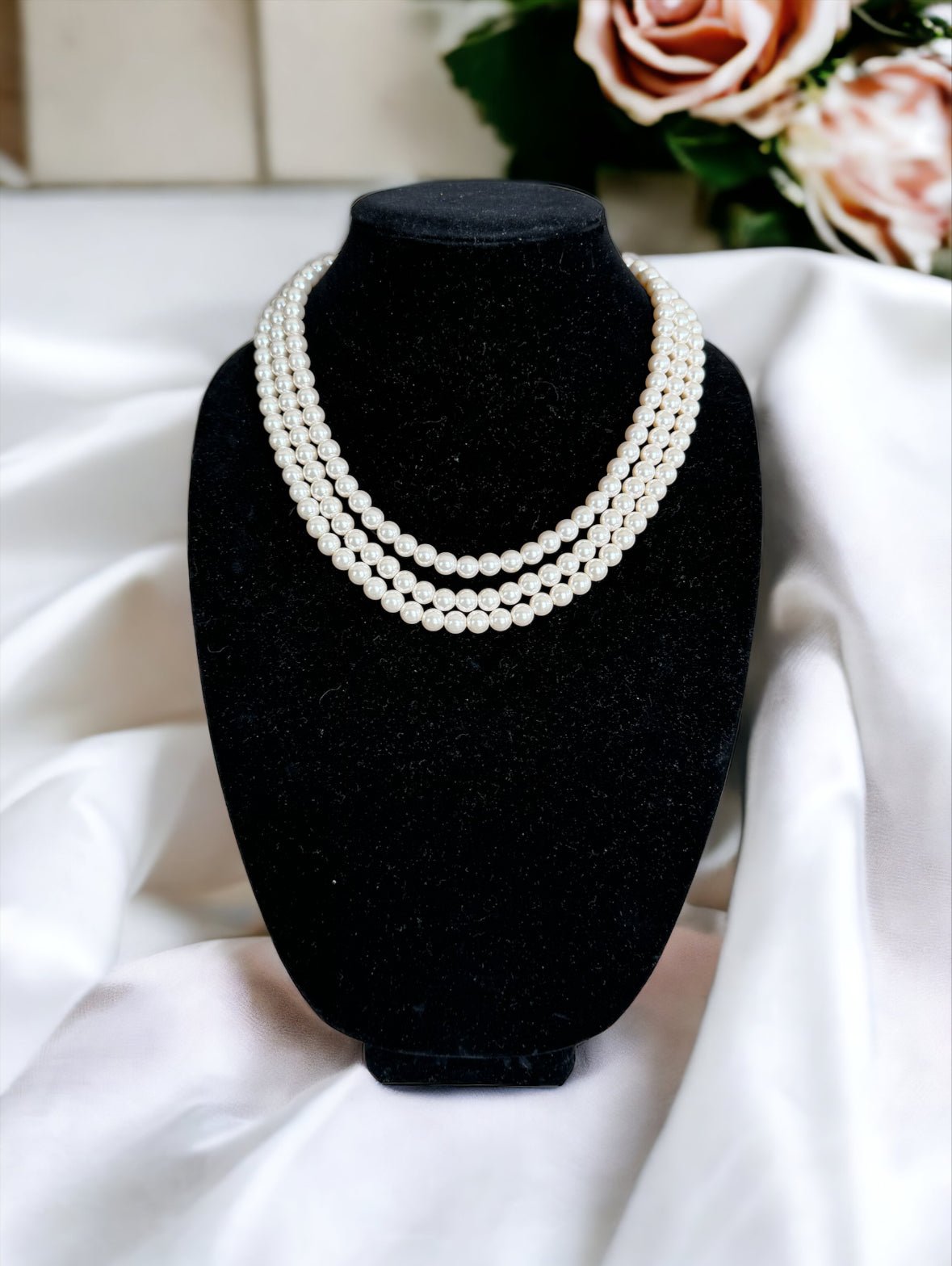 Three Strand Blush Pink Pearl Necklace - Reed House of Jewels